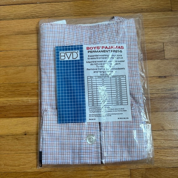 Vintage BVD Flame‑Resistant Permanent‑Press Pajamas Boys Size 8 Red/Blue Plaid - Picture 5 of 6